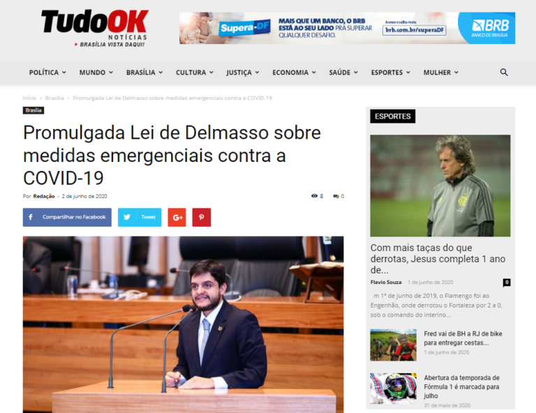 Tudo Ok Notícias: Promulgada Lei de Delmasso sobre medidas emergenciais contra a COVID-19