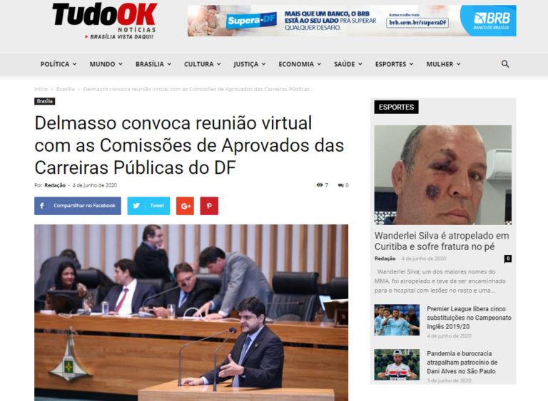 Tudo Ok Notícias: Delmasso convoca reunião virtual com as Comissões de Aprovados das Carreiras Públicas do DF