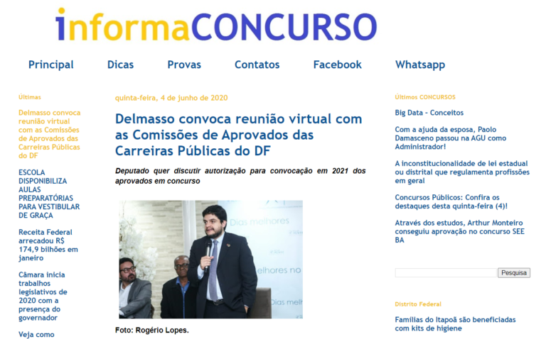 Informa Concurso: Delmasso convoca reunião virtual com as Comissões de Aprovados das Carreiras Públicas do DF