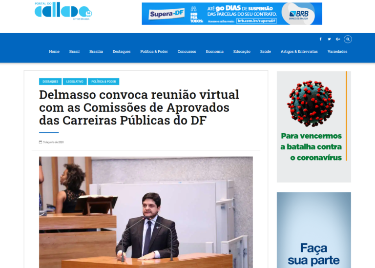 Blog do Callado: Delmasso convoca reunião virtual com as Comissões de Aprovados das Carreiras Públicas do DF