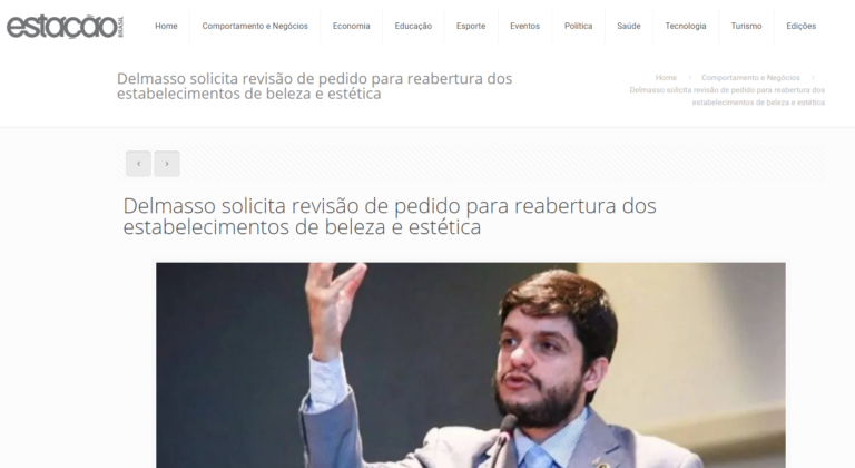 Estação Brasil: Delmasso solicita revisão de pedido para reabertura dos estabelecimentos de beleza e estética