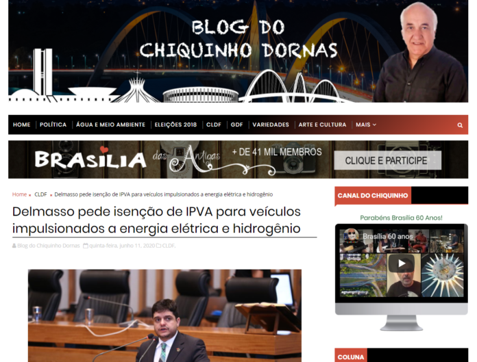 Blog do Chiquinho Dornas: Delmasso pede isenção de IPVA para veículos impulsionados a energia elétrica e hidrogênio