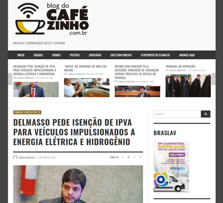 Blog do Cafezinho: DELMASSO PEDE ISENÇÃO DE IPVA PARA VEÍCULOS IMPULSIONADOS A ENERGIA ELÉTRICA E HIDROGÊNIO