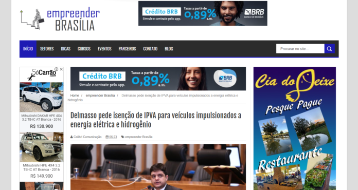 Empreender Brasília: Delmasso pede isenção de IPVA para veículos impulsionados a energia elétrica e hidrogênio