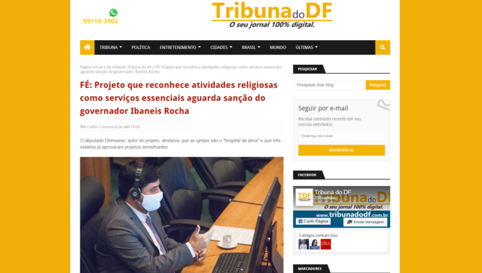 Tribuna do DF: FÉ: Projeto que reconhece atividades religiosas como serviços essenciais aguarda sanção do governador Ibaneis Rocha