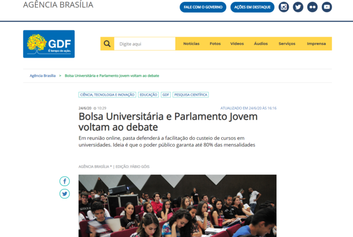 Agência Brasília: Bolsa Universitária e Parlamento Jovem voltam ao debate