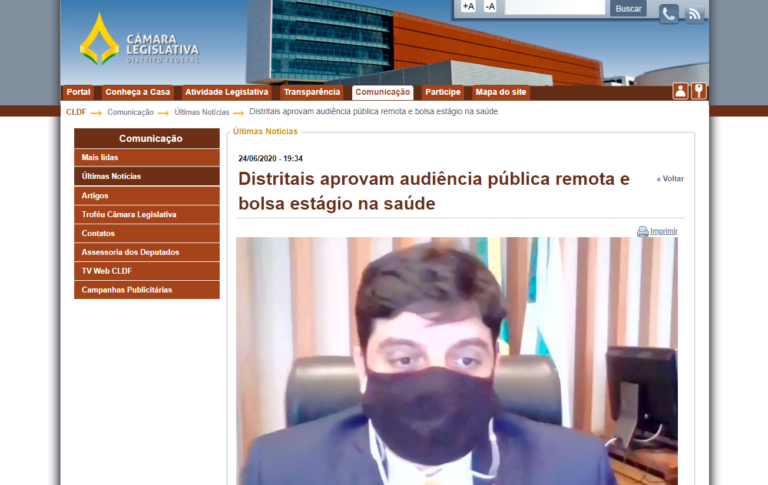 CLDF: Distritais aprovam audiência pública remota e bolsa estágio na saúde