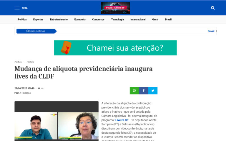 Pelo mundo DF: Mudança de alíquota previdenciária inaugura lives da CLDF