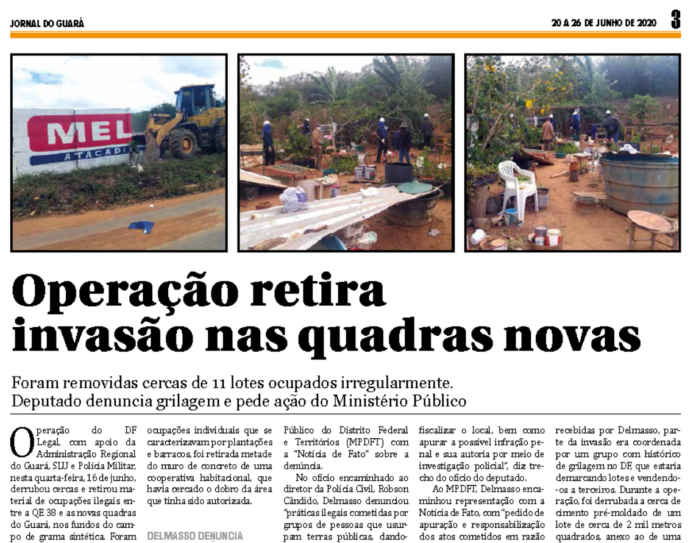 Jornal do Guará: Operação retira invasão nas quadras novas