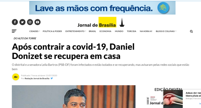 Jornal de Brasília, coluna Do Alto da Torre, dia 15/07