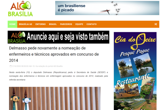 Alô Brasília: Delmasso pede novamente a nomeação de enfermeiros e técnicos aprovados em concurso de 2014