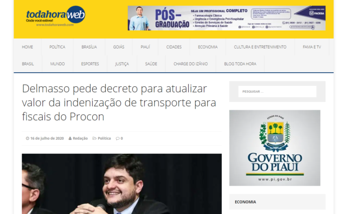 Toda Hora Web: Delmasso pede decreto para atualizar valor da indenização de transporte para fiscais do Procon