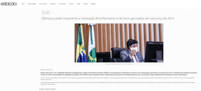 Estação Brasil: Delmasso pede novamente a nomeação de enfermeiros e técnicos aprovados em concurso de 2014