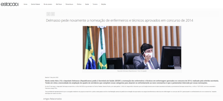 Estação Brasil: Delmasso pede novamente a nomeação de enfermeiros e técnicos aprovados em concurso de 2014