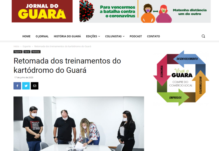 Jornal do Guará: Retomada dos treinamentos do kartódromo do Guará