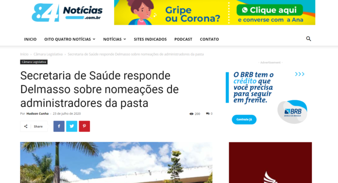 Oito Quatro Notícias: Secretaria de Saúde responde Delmasso sobre nomeações de administradores da pasta