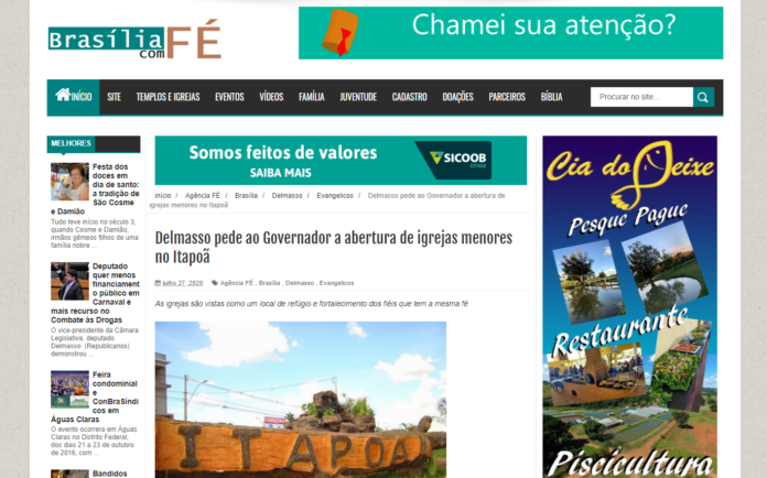 Brasília com Fé: Delmasso pede ao Governador a abertura de igrejas menores no Itapoã
