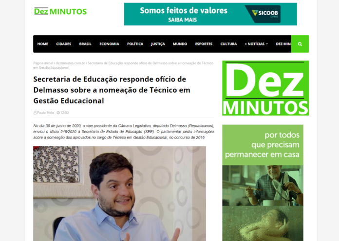 Dez Minutos: Secretaria de Educação responde ofício de Delmasso sobre a nomeação de Técnico em Gestão Educacional