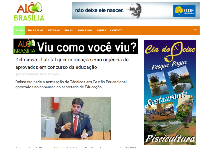 Alô Brasília: Delmasso: distrital quer nomeação com urgência de aprovados em concurso da educação Alô Brasília: Delmasso: distrital quer nomeação com urgência de aprovados em concurso da educação