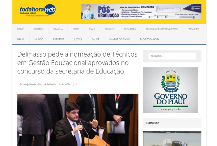 Toda Hora Web: Delmasso pede a nomeação de Técnicos em Gestão Educacional aprovados no concurso da secretaria de Educação