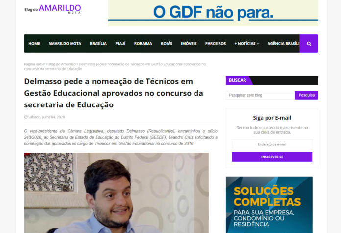 Blog do Amarildo Mota: Delmasso pede a nomeação de Técnicos em Gestão Educacional aprovados no concurso da secretaria de Educação