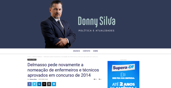 Donny Silva: Delmasso pede novamente a nomeação de enfermeiros e técnicos aprovados em concurso de 2014 Donny Silva: Delmasso pede novamente a nomeação de enfermeiros e técnicos aprovados em concurso de 2014