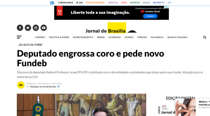 Jornal de Brasília - Coluna Do Alto da Torre, dia 14/07 Jornal de Brasília - Coluna Do Alto da Torre, dia 14/07