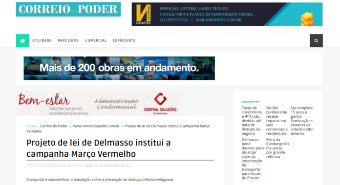 Correio do Poder: Projeto de lei de Delmasso institui a campanha Março Vermelho