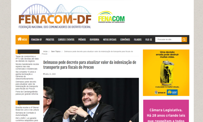 FENACOM DF: Delmasso pede decreto para atualizar valor da indenização de transporte para fiscais do Procon FENACOM DF: Delmasso pede decreto para atualizar valor da indenização de transporte para fiscais do Procon