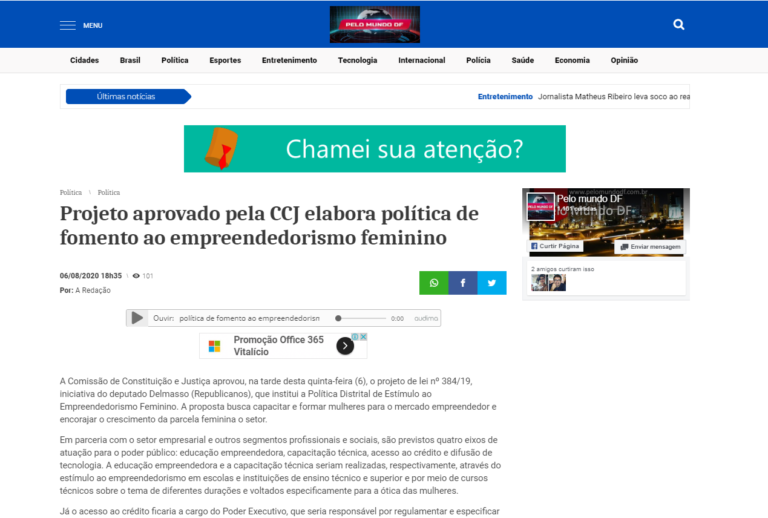 Pelo Mundo DF: Projeto aprovado pela CCJ elabora política de fomento ao empreendedorismo feminino