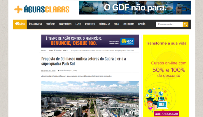 Mais Águas Claras: Proposta de Delmasso unifica setores do Guará e cria a superquadra Park Sul