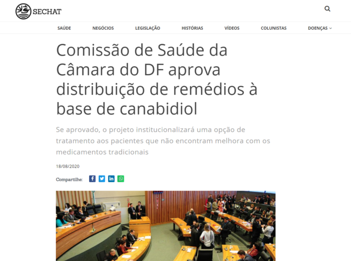 Sechat: Comissão de Saúde da Câmara do DF aprova distribuição de remédios à base de canabidiol