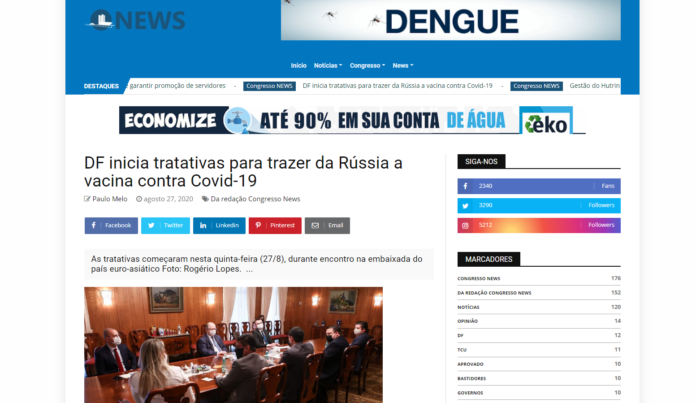 Congresso News: DF inicia tratativas para trazer da Rússia a vacina contra Covid-19