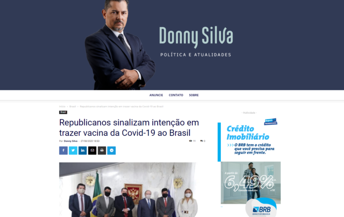 Donny Silva: Republicanos sinalizam intenção em trazer vacina da Covid-19 ao Brasil