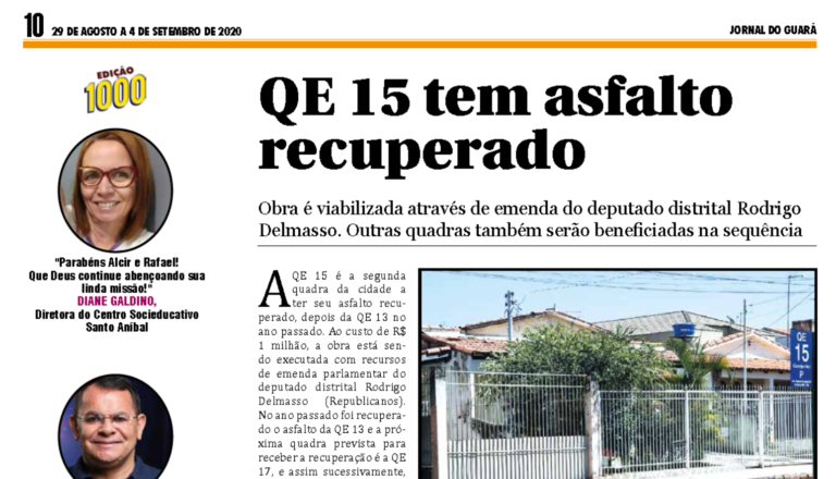 Jornal do Guará: QE 15 tem asfalto recuperado