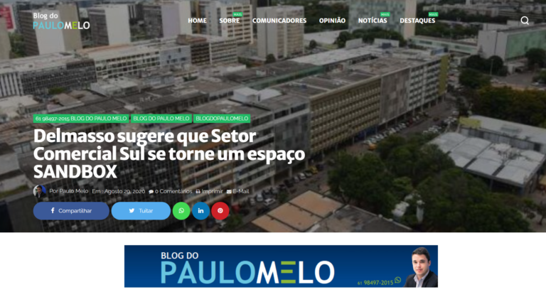 Blog do Paulo Melo: Delmasso sugere que Setor Comercial Sul se torne um espaço SANDBOX