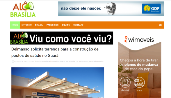 Alô Brasília: Delmasso solicita terrenos para a construção de postos de saúde no Guará