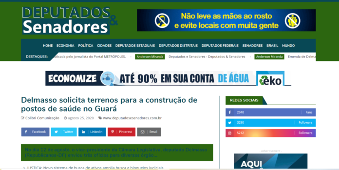 Deputados e Senadores: Delmasso solicita terrenos para a construção de postos de saúde no Guará