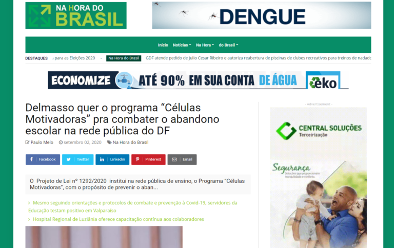 Na Hora do Brasil: Delmasso quer o programa “Células Motivadoras” pra combater o abandono escolar na rede pública do DF