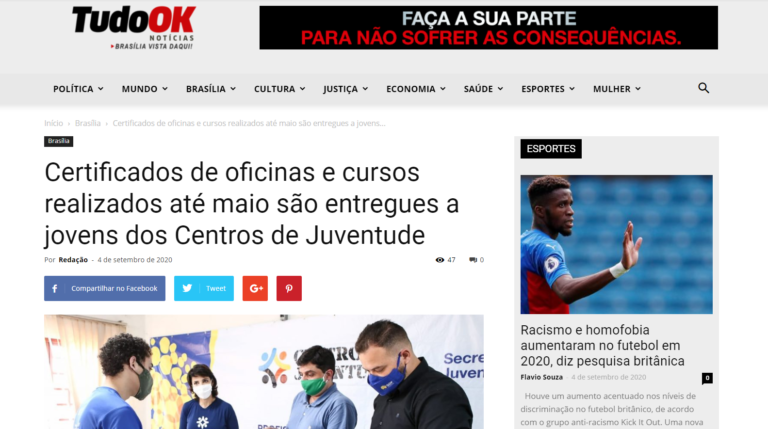 Tudo Ok Notícias: Certificados de oficinas e cursos realizados até maio são entregues a jovens dos Centros de Juventude