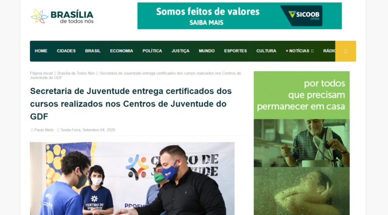 Brasília de Todos Nós: Certificados de oficinas e cursos realizados até maio são entregues a jovens dos Centros de Juventude