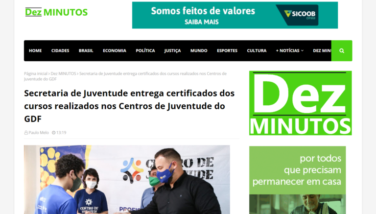 Dez Minutos: Certificados de oficinas e cursos realizados até maio são entregues a jovens dos Centros de Juventude