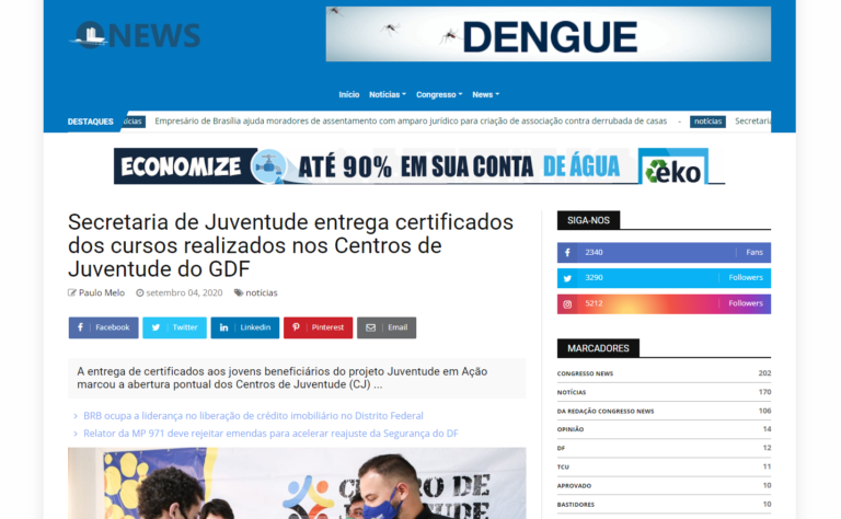 Congresso News: Certificados de oficinas e cursos realizados até maio são entregues a jovens dos Centros de Juventude