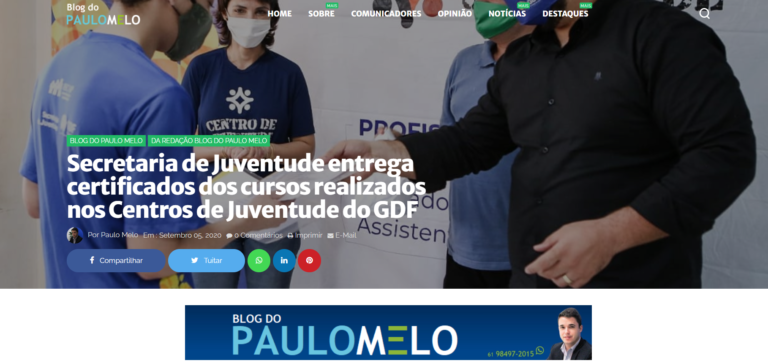 Blog do Paulo Melo: Certificados de oficinas e cursos realizados até maio são entregues a jovens dos Centros de Juventude