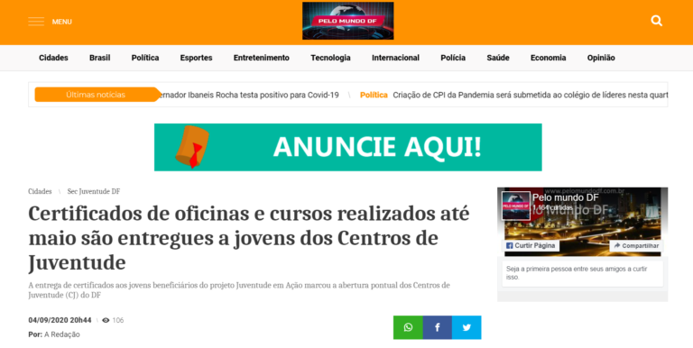 Pelo Mundo DF: Delmasso quer o programa “Células motivadoras” pra combater o abandono escolar na rede pública do DF