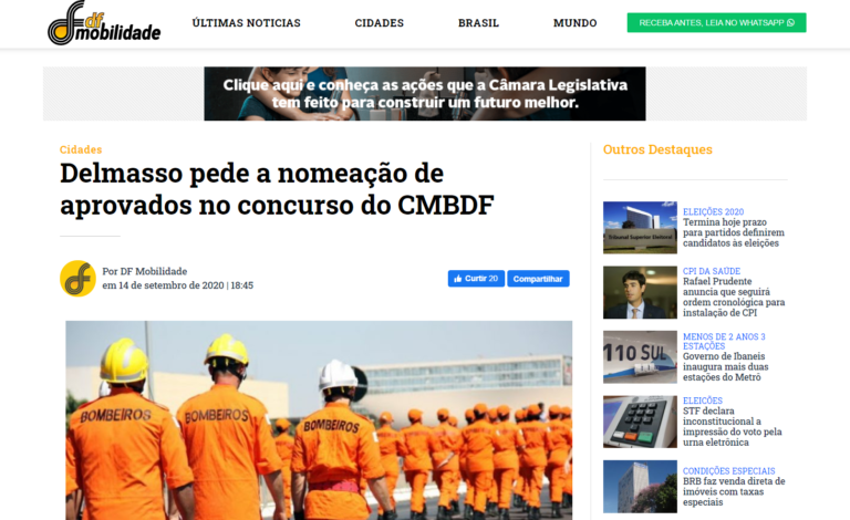 DF Mobilidade: Convocação: Deputado pede a nomeação de aprovados em concurso do CBMDF