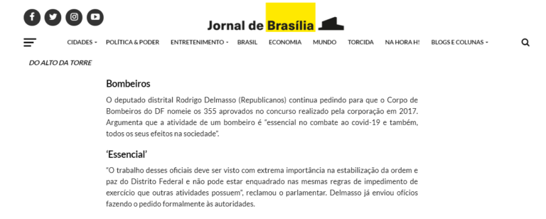 Jornal de Brasília, Coluna Do Alto Da Torre, 15 de setembro