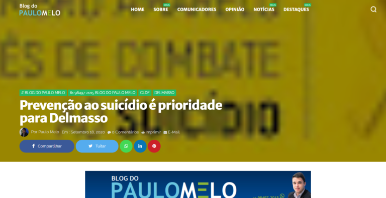 Blog do Paulo Melo: Prevenção ao suicídio é prioridade para Delmasso