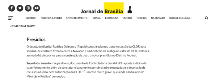 Jornal de Brasília, 21 de setembro. Coluna Do Alto Da Torre
