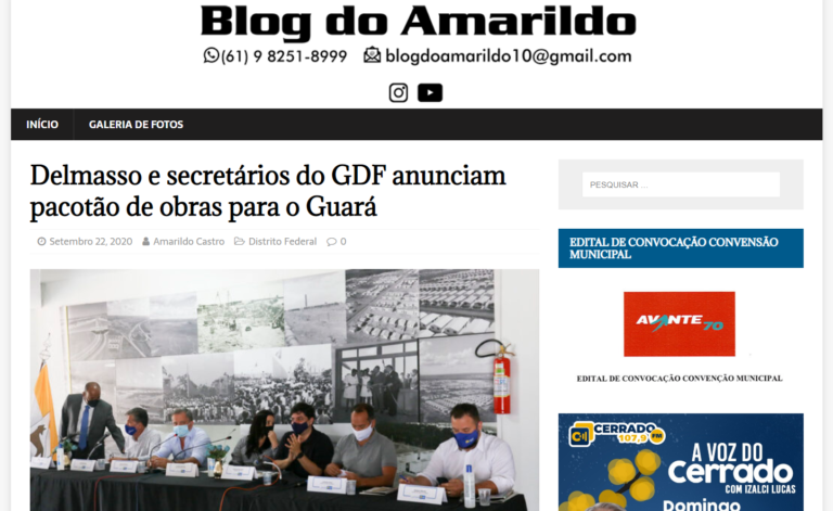 Blog do Amarildo: Delmasso e secretários do GDF anunciam pacotão de obras para o Guará